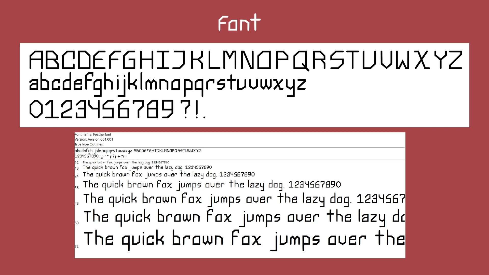 Featherfont character set